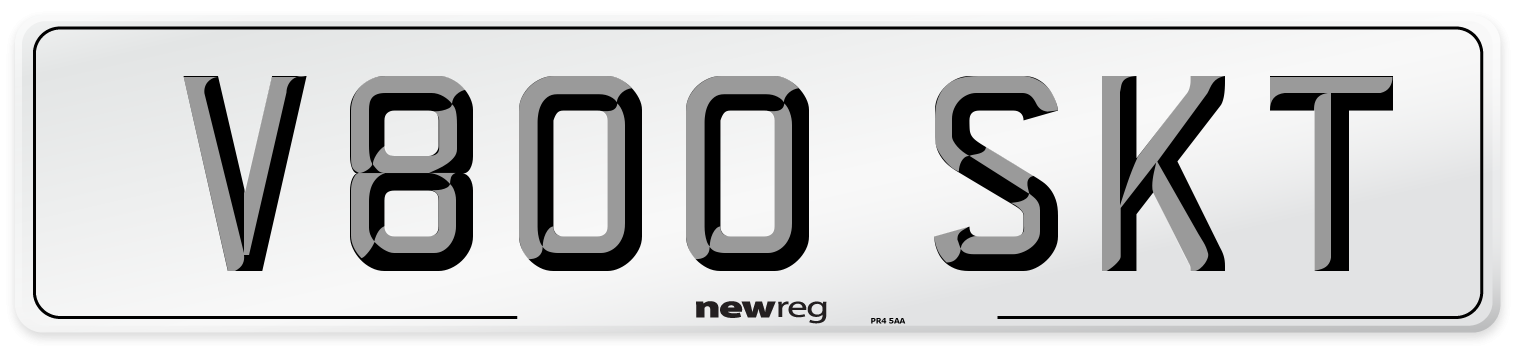 V800 SKT Number Plate from New Reg